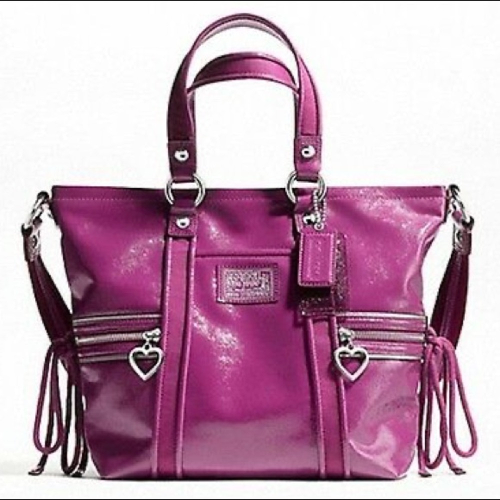 COACH POPPY DAISY LIQUID GLOSS POCKET TOTE F20047